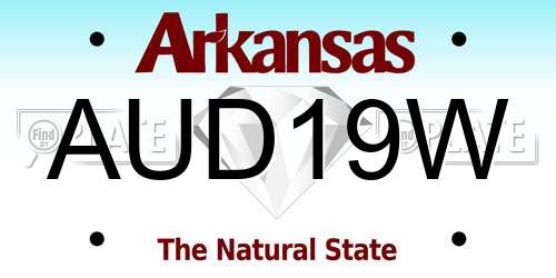 AUD19W Arkansas License Plate
