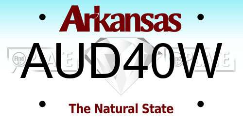 AUD40W Arkansas License Plate