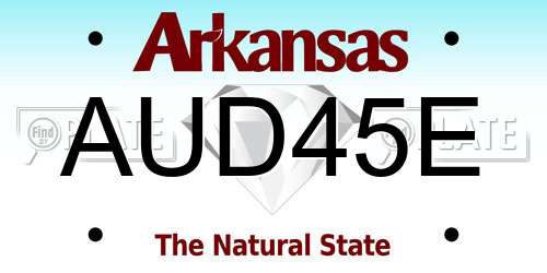 AUD45E Arkansas License Plate