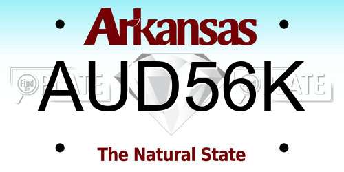 AUD56K Arkansas License Plate