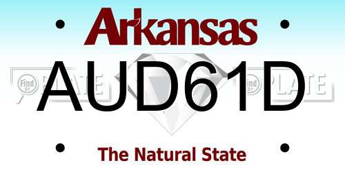 AUD61D Arkansas License Plate