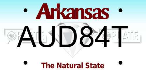 AUD84T Arkansas License Plate