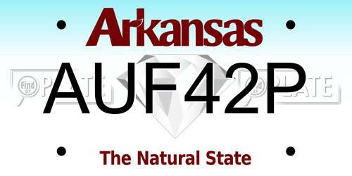 AUF42P Arkansas License Plate