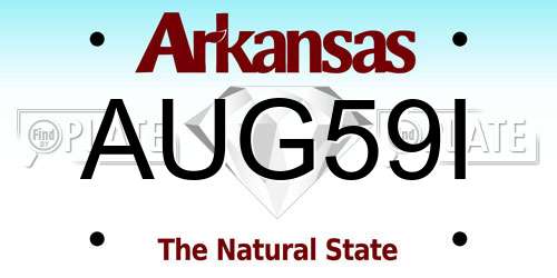 AUG59I Arkansas License Plate
