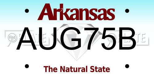 AUG75B Arkansas License Plate