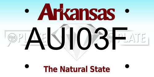 AUI03F Arkansas License Plate