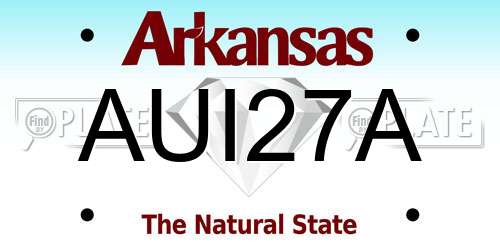 AUI27A Arkansas License Plate