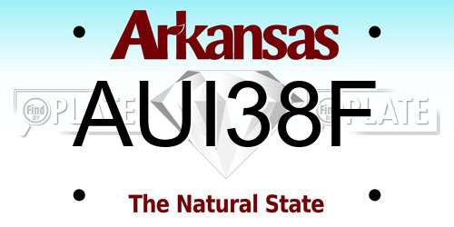 AUI38F Arkansas License Plate