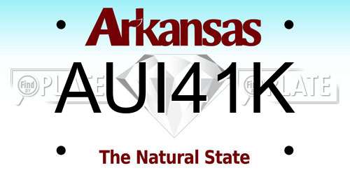 AUI41K Arkansas License Plate