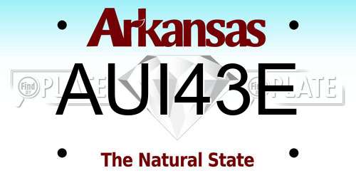 AUI43E Arkansas License Plate