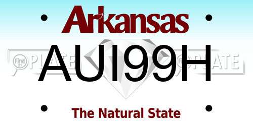 AUI99H Arkansas License Plate