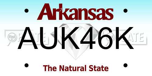 AUK46K Arkansas License Plate
