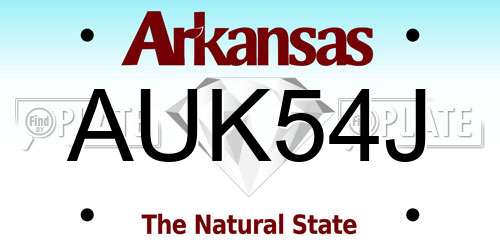 AUK54J Arkansas License Plate