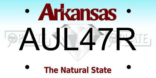 AUL47R Arkansas License Plate