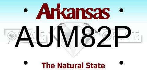 AUM82P Arkansas License Plate