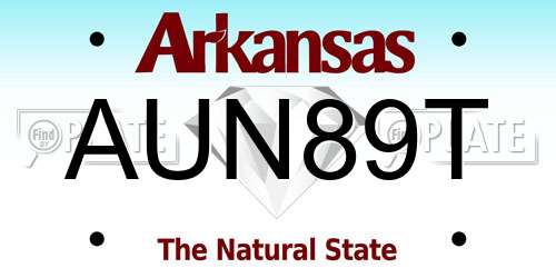 AUN89T Arkansas License Plate