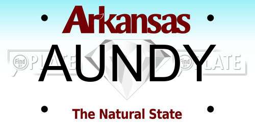 AUNDY Arkansas License Plate