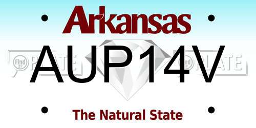 AUP14V Arkansas License Plate