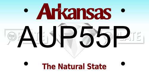 AUP55P Arkansas License Plate