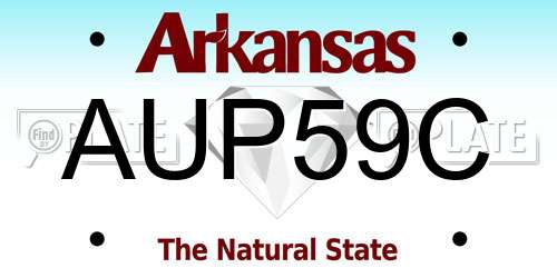 AUP59C Arkansas License Plate