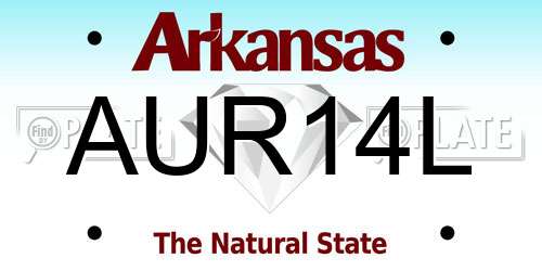 AUR14L Arkansas License Plate
