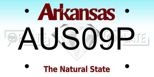 AUS09P Arkansas License Plate