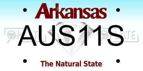 AUS11S Arkansas License Plate