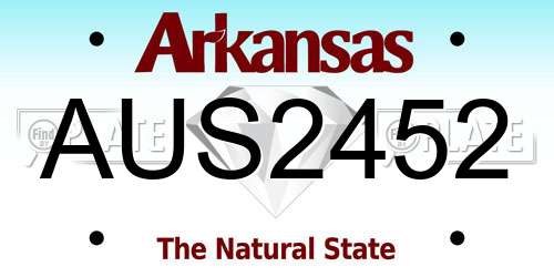 AUS2452 Arkansas License Plate
