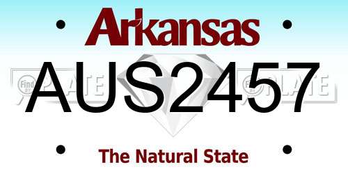 AUS2457 Arkansas License Plate