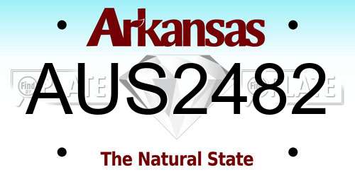 AUS2482 Arkansas License Plate