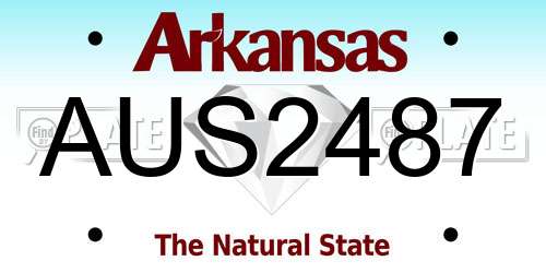 AUS2487 Arkansas License Plate