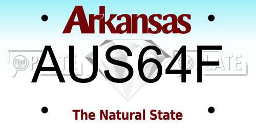 AUS64F Arkansas License Plate