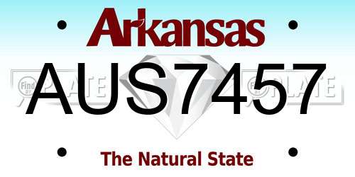 AUS7457 Arkansas License Plate