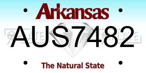 AUS7482 Arkansas License Plate