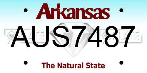 AUS7487 Arkansas License Plate