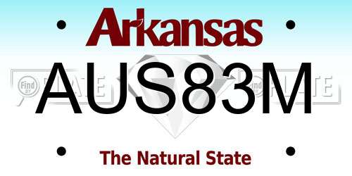 AUS83M Arkansas License Plate