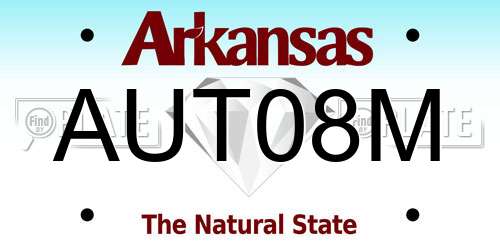 AUT08M Arkansas License Plate