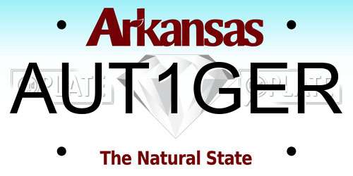 AUT1GER Arkansas License Plate