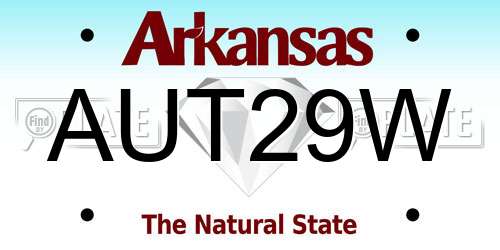 AUT29W Arkansas License Plate