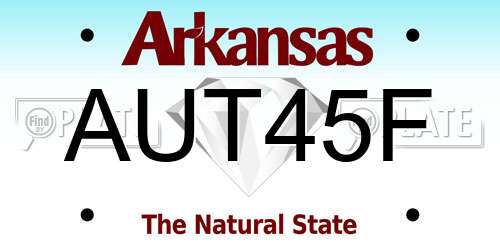 AUT45F Arkansas License Plate