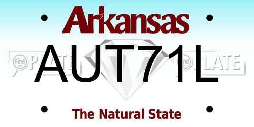 AUT71L Arkansas License Plate
