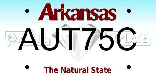 AUT75C Arkansas License Plate