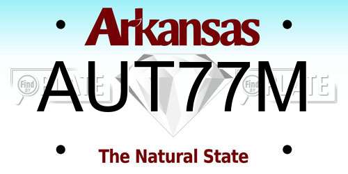 AUT77M Arkansas License Plate