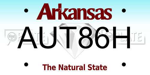 AUT86H Arkansas License Plate