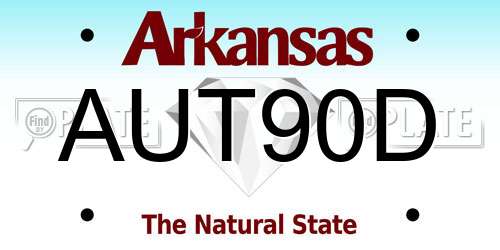 AUT90D Arkansas License Plate