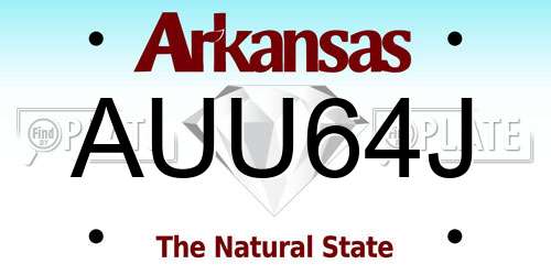 AUU64J Arkansas License Plate