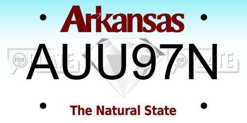 AUU97N Arkansas License Plate