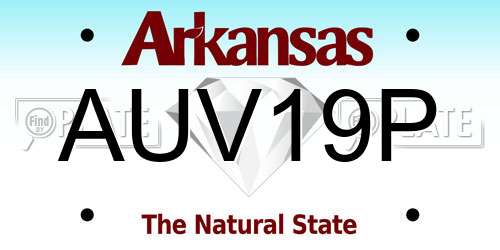 AUV19P Arkansas License Plate
