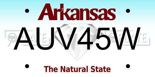 AUV45W Arkansas License Plate