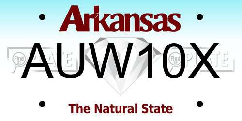 AUW10X Arkansas License Plate
